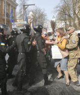 The clash between the policemen and protesters