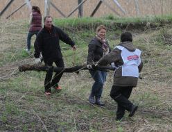 Cleanup in one of the parks in Kiev