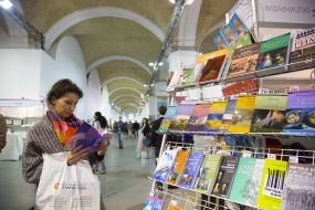A visitor sees books