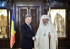 Petr Poroshenko and Patriarch Daniel