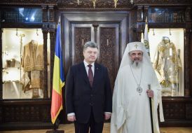 Petr Poroshenko and Patriarch Daniel