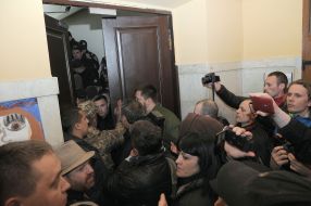 Activists broke into the city council building