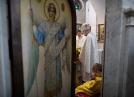 Priests during Easter liturgy