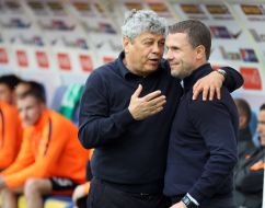 Serhiy Rebrov and Mircea Lucescu