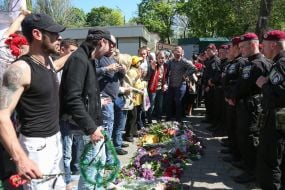 Law enforcement officers on the Kulykove Pole