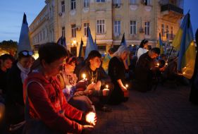 Панахида в пам'ять загиблих в масових зіткненнях 2 травня 2014 року в Одесі