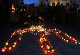 Панахида в пам'ять загиблих в масових зіткненнях 2 травня 2014 року в Одесі