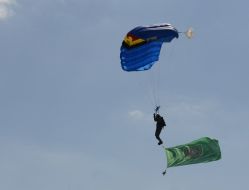 Paratrooper in the sky