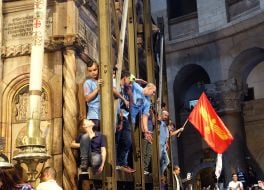 Believers in anticipation of Holy Fire