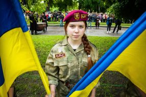 Участница церемонии открытия памятника Ивану Мазепе