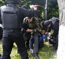Clashes in the Park of Glory in Kiev