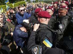 Clashes in the Park of Glory in Kiev