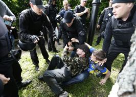 Clashes in the Park of Glory in Kiev