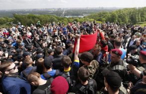 Clashes in the Park of Glory in Kiev