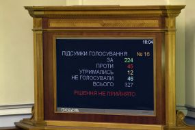 Scoreboard with the results of voting