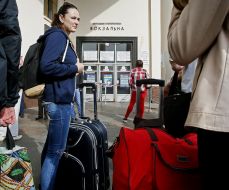 People near the metro station "Vokzalnaya"