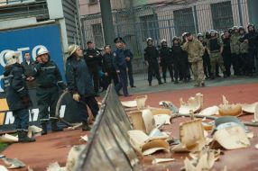 Fans FC "Dnipro" broke chairs at the stadium
