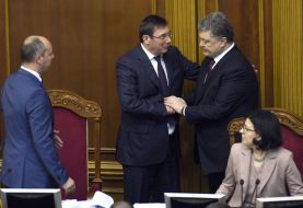 Yuriy Lutsenko, Andrey Paruby, Oksana Syroed and Petro Poroshenko