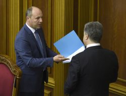 Andrey Paruby and Petro Poroshenko