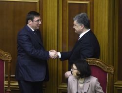 Yuriy Lutsenko, Oksana Syroed and Petro Poroshenko