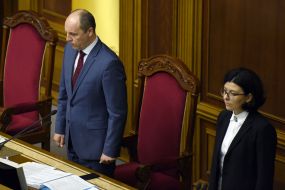 Andrei Parubiy and Oksana Syroed