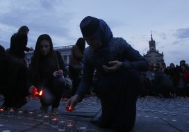 Icon lamp in memory of the deportation of Crimean Tatars in Kiev