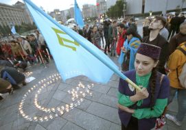 Icon lamp in memory of the deportation of Crimean Tatars in Kiev