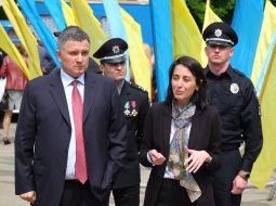 Khatiya Dekanoidze and Arsen Avakov