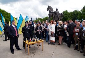 Evgeniy Zhukov, Alexander Fatsevich, Khatiya Dekanoidze and Arsen Avakov