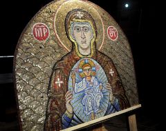 The ceremony of consecration of the restored mural of the Virgin Nikopea