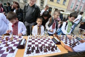 Children's chess tournament in embroidery