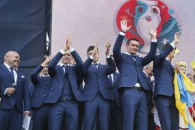 The ceremony of departure of national team at Euro 2016