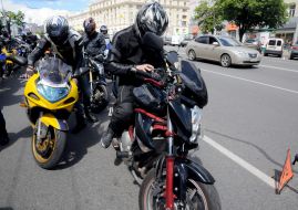 Motorcyclists are picketing the Kharkov City Council