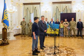 Nadiya Savchenko and Petro Poroshenko