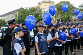 The ceremony of taking the oath by patrol police