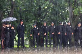 The ceremony of taking the oath by patrol police