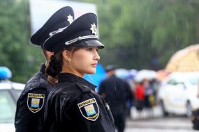 The ceremony of taking the oath by patrol police