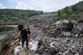 Work to strengthen the dam on the territory of the landfill in the Lviv region