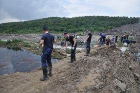 Work to strengthen the dam on the territory of the landfill in the Lviv region