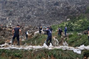 Work to strengthen the dam on the territory of the landfill in the Lviv region