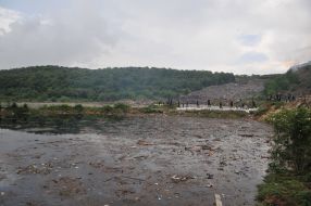 Work to strengthen the dam on the territory of the landfill in the Lviv region