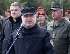 Oleksandr Turchynov, Arsen Avakov and Mykola Balan
