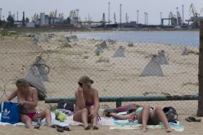 The beach in Mariupol