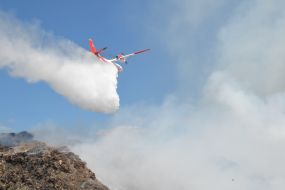 Extinguishing fire at the dump in the Lviv region