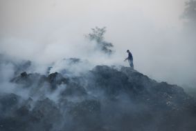 The fire at the dump in the Lviv region
