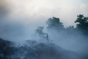 The fire at the dump in the Lviv region