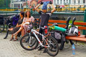 Participant of the bike ride "Embroidery Way"