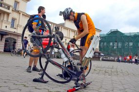 Participant of the bike ride "Embroidery Way"