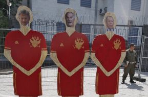 Action "Penalties Russia" at Russian embassy