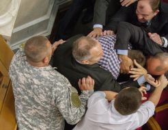 A scuffle in the hall of the Verkhovna Rada sessions